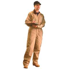 9 Oz Flame Resistant Coveralls - Khaki